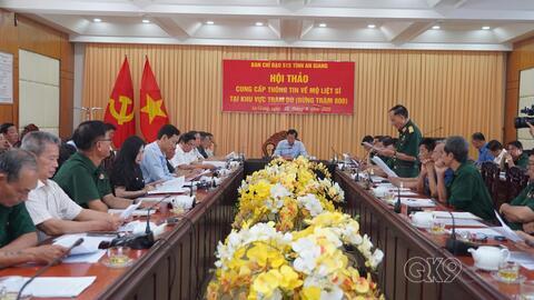 Ban Chỉ đạo 515 tỉnh An Giang Hội thảo cung cấp thông tin về mộ liệt sĩ tại khu vực Tràm Dù (Rừng Tràm 800)