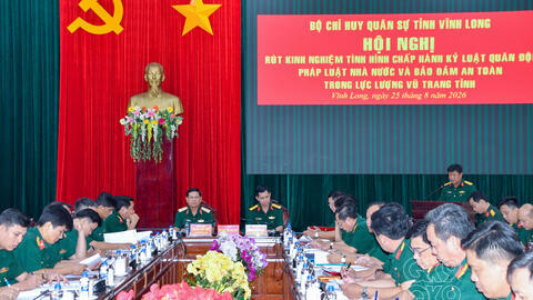Bộ CHQS tỉnh Vĩnh Long tăng cường nhiều biện pháp đảm bảo việc chấp hành kỷ luật Quân đội, pháp luật Nhà nước