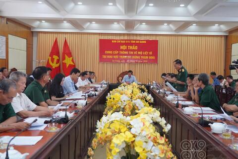 Ban Chỉ đạo 515 tỉnh An Giang Hội thảo cung cấp thông tin về mộ liệt sĩ tại khu vực Tràm Dù (Rừng Tràm 800)