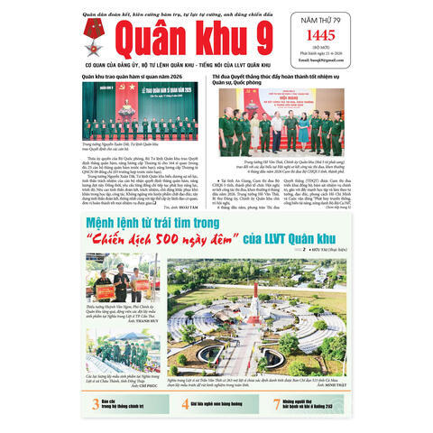 Số báo in Quân khu 9: 1445, phát hành ngày 21/6/2026