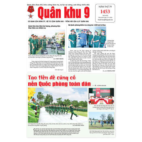Báo Quân khu 9 số 1453 ra ngày 21/8