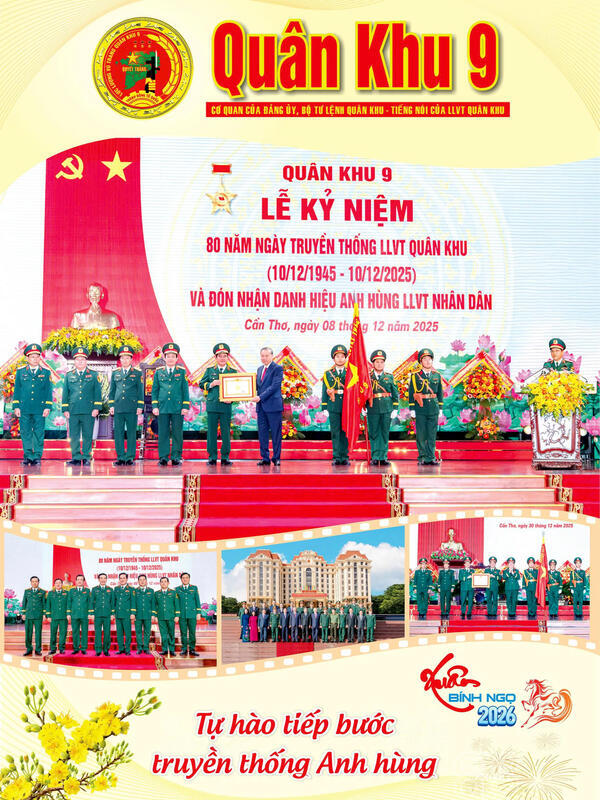 Ấn phẩm Xuân Bính Ngọ 2026 của Báo Quân khu 9
