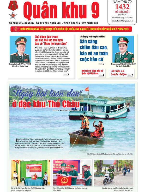 Báo Quân khu số 1432, ra ngày 14/3/2026