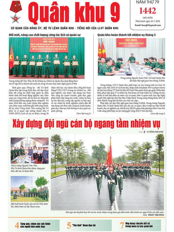 Báo Quân khu 9 số 1442, ra ngày 28/5/2026