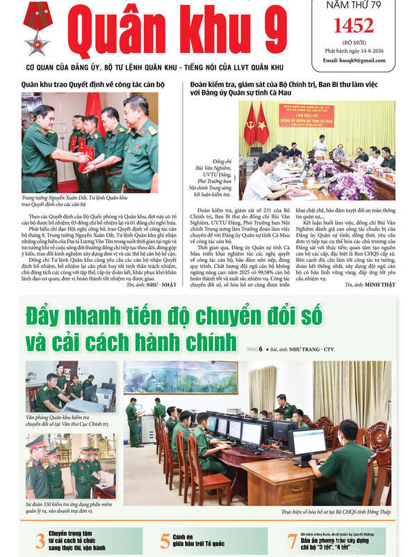 Số báo in 1452 ra ngày 14/8/2026